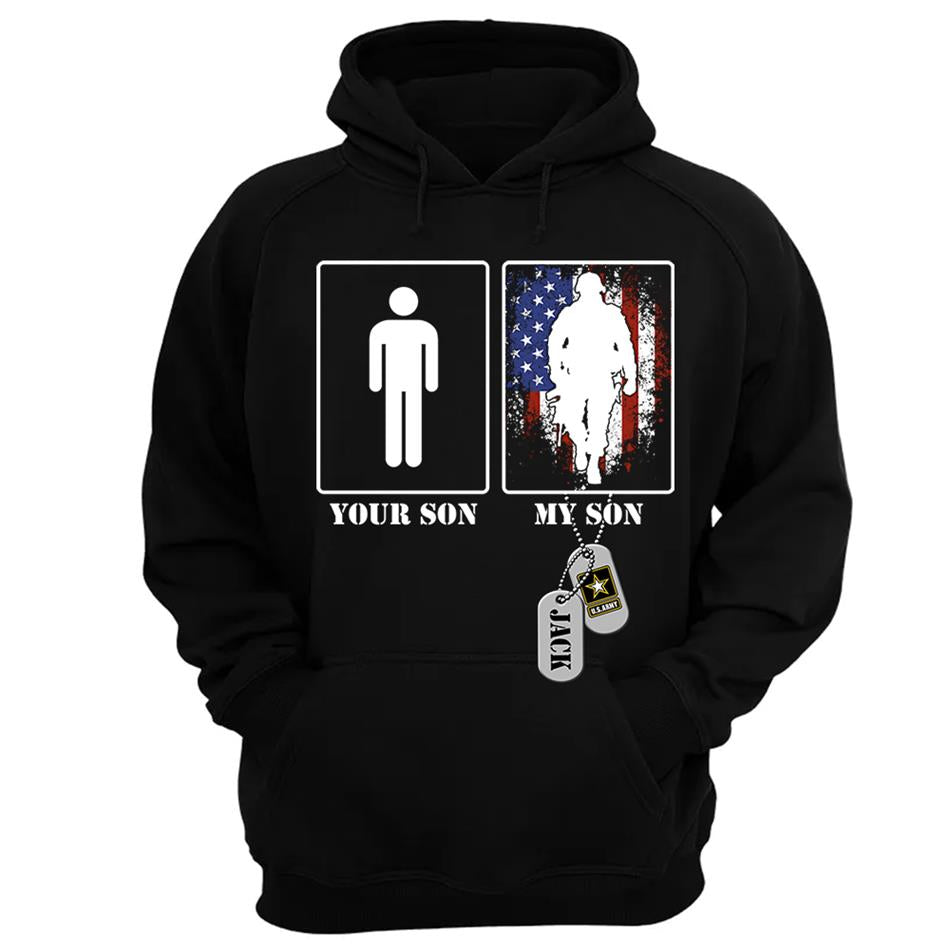Custom Military Mom Dad... Funny Your Son My Son T-shirts Personalized Military Graduation Day Family Shirt H2511 Trna