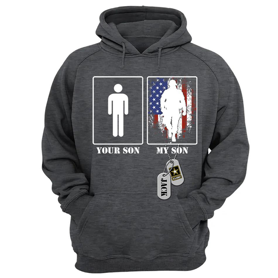 Custom Military Mom Dad... Funny Your Son My Son T-shirts Personalized Military Graduation Day Family Shirt H2511 Trna