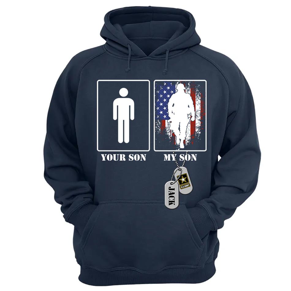 Custom Military Mom Dad... Funny Your Son My Son T-shirts Personalized Military Graduation Day Family Shirt H2511 Trna