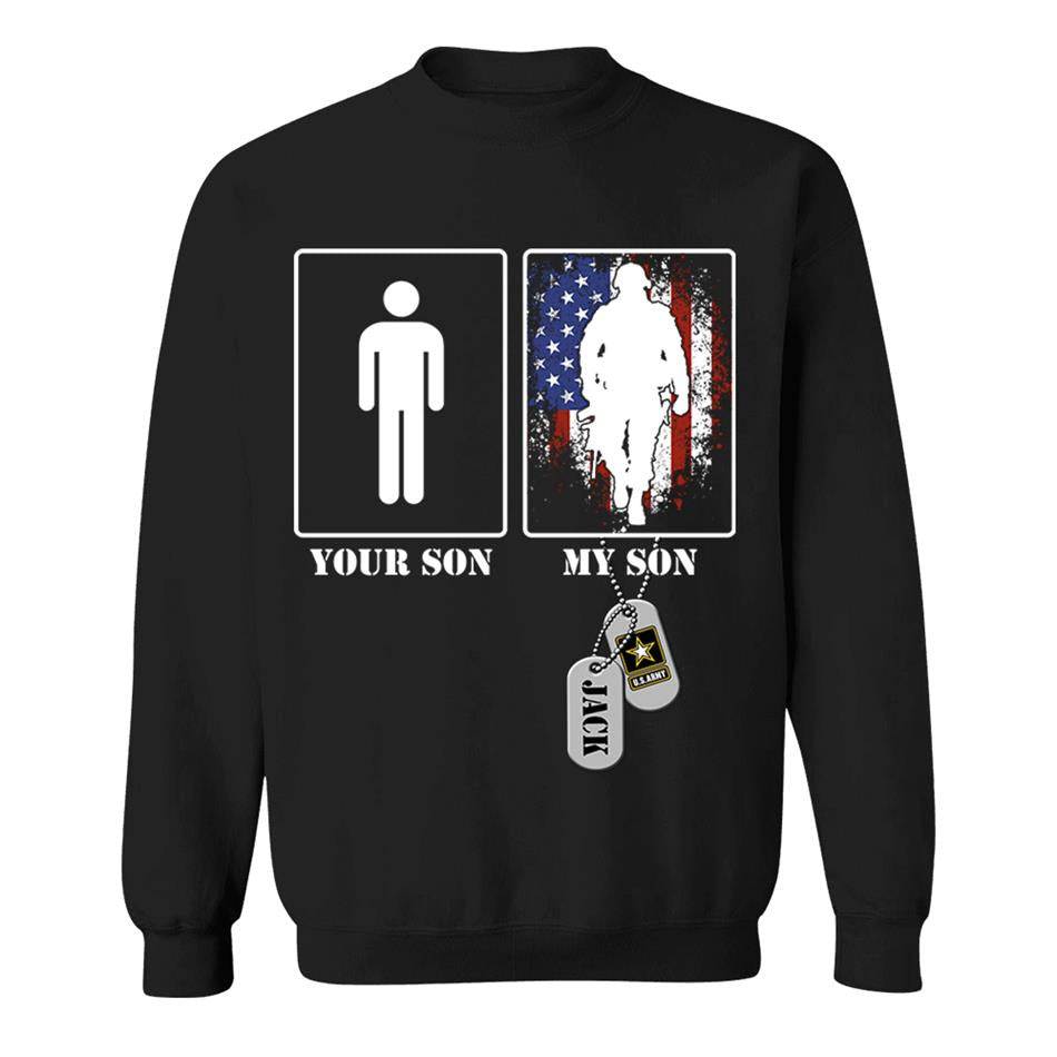 Custom Military Mom Dad... Funny Your Son My Son T-shirts Personalized Military Graduation Day Family Shirt H2511 Trna
