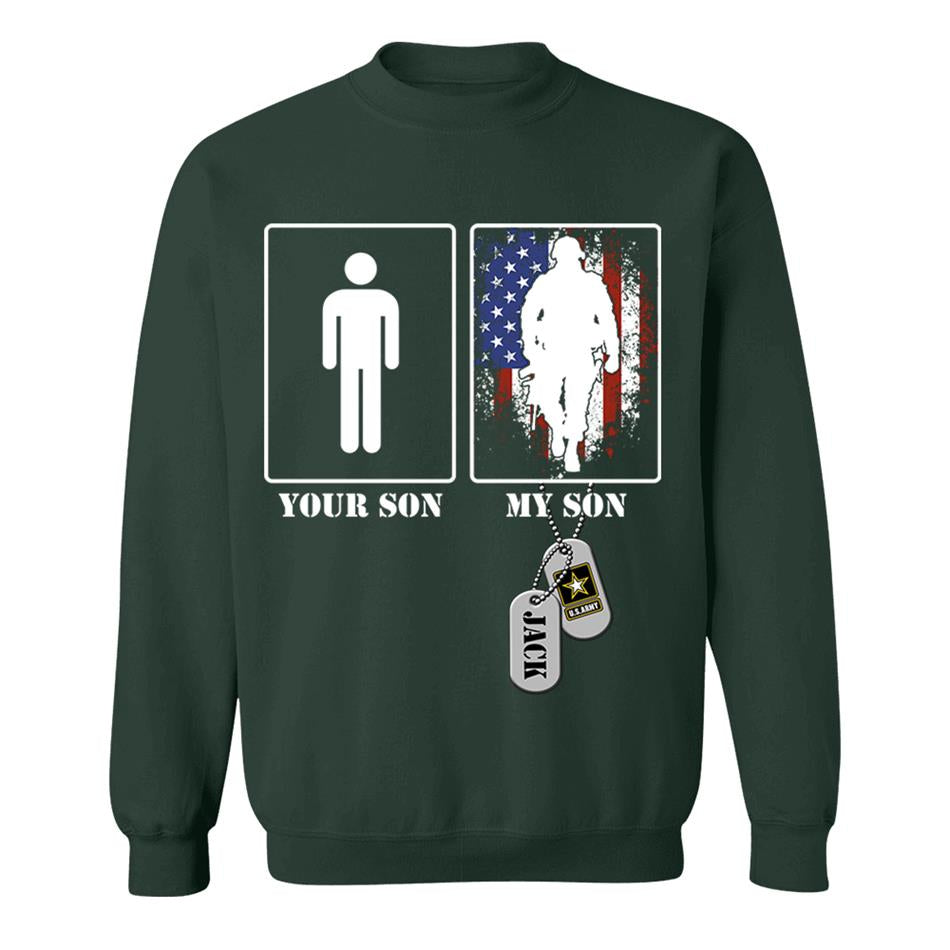 Custom Military Mom Dad... Funny Your Son My Son T-shirts Personalized Military Graduation Day Family Shirt H2511 Trna