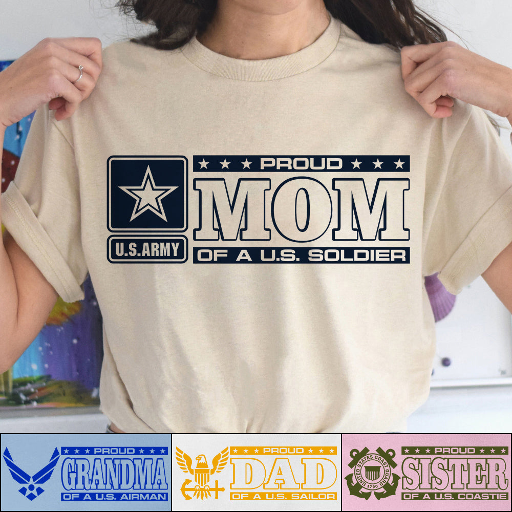 Proud Mom Of A U.S. Soldier Custom Shirt For Arm Mom Dad Brother Sister Graduate Family Shirt H2511 Trna