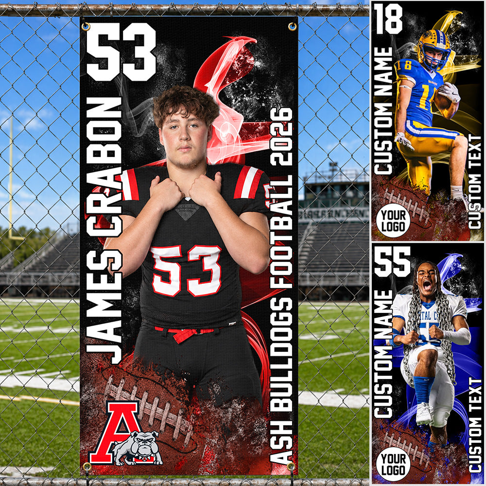 Custom American Football Senior Banner Gift For Football Gameday Football Lovers Banner H2511 Trna