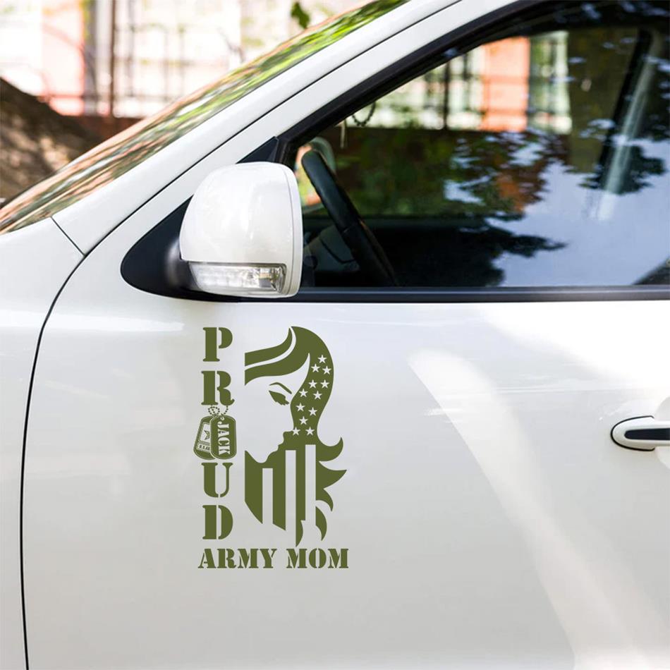 Proud Army Mom Wife Sister Grandma Custom Car Decal Gift For Military Family Members H2511