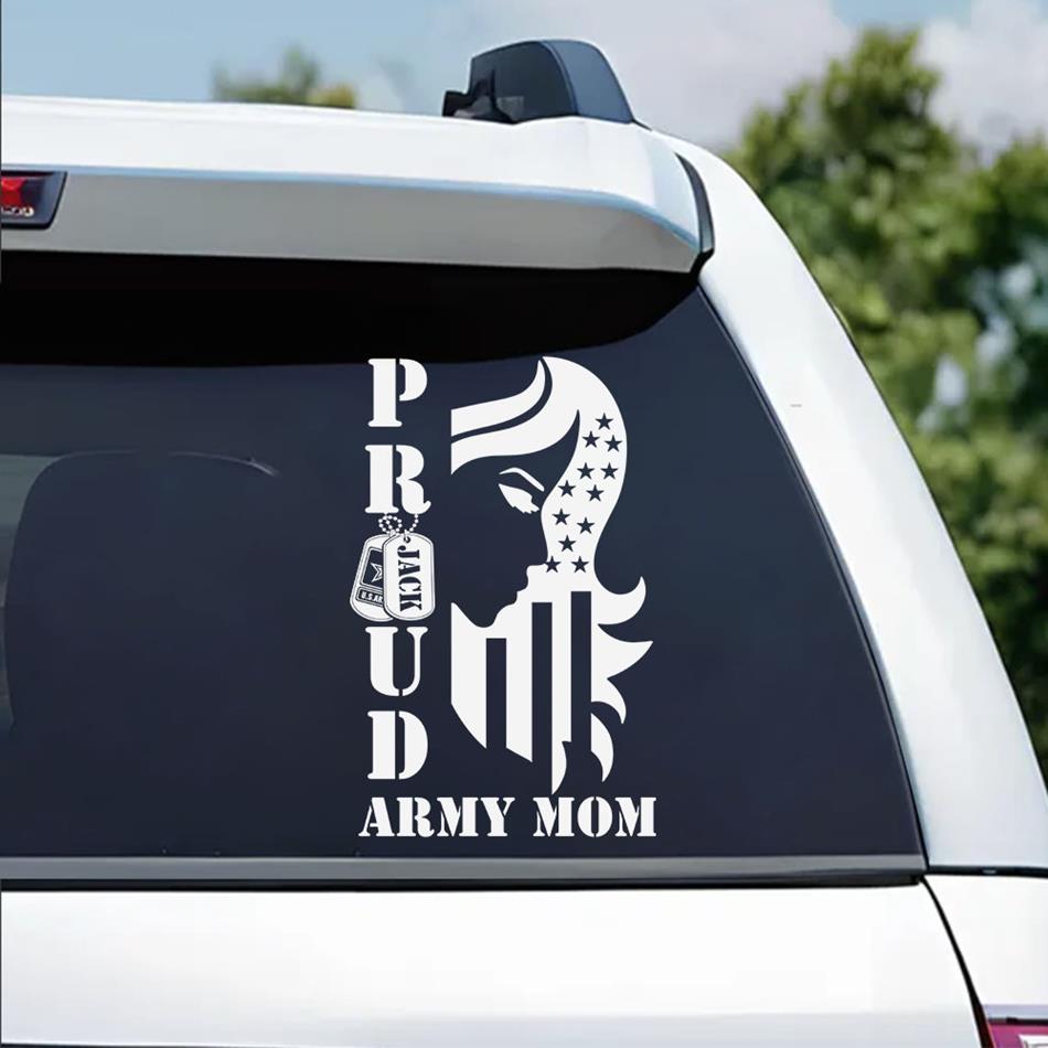 Proud Army Mom Wife Sister Grandma Custom Car Decal Gift For Military Family Members H2511