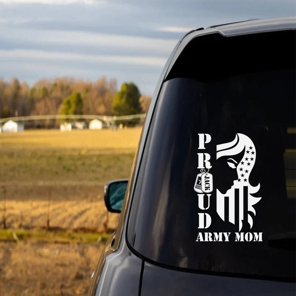 Proud Army Mom Wife Sister Grandma Custom Car Decal Gift For Military Family Members H2511