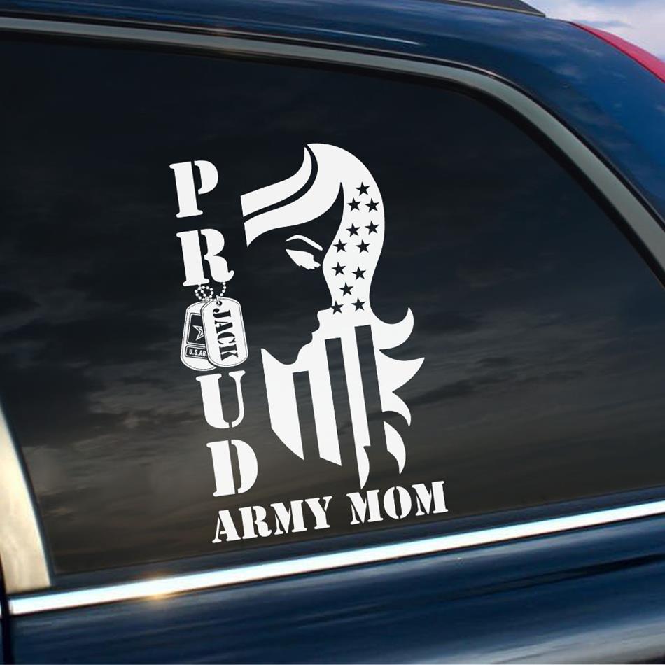 Proud Army Mom Wife Sister Grandma Custom Car Decal Gift For Military Family Members H2511