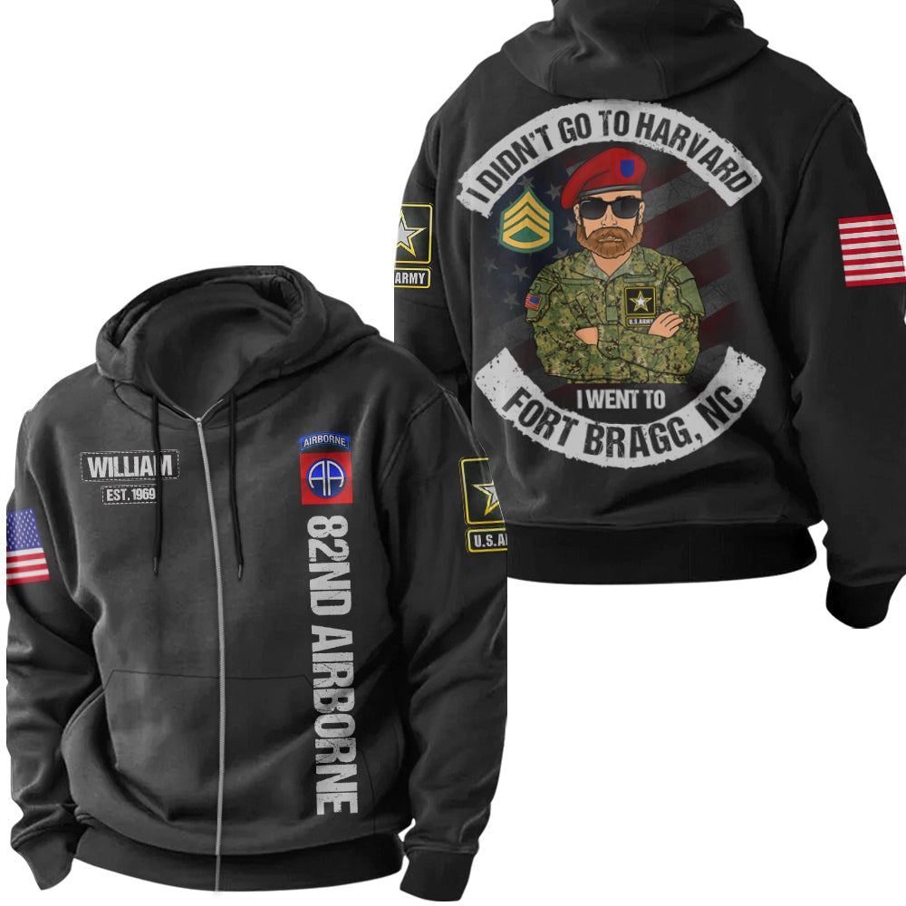Custom Military Training Base I Didn't Go To Harvard I Went To Military School Personalized All Over Print Shirt For Veteran H2511