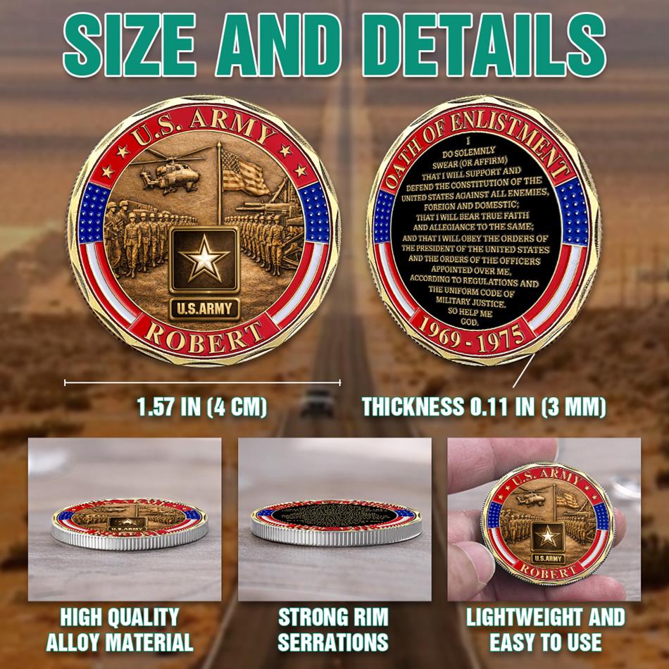 Oath of Enlistment Challenge Coin for Soldiers Veterans Custom Gift For Veteran Dad Grandpa H2511 Trna