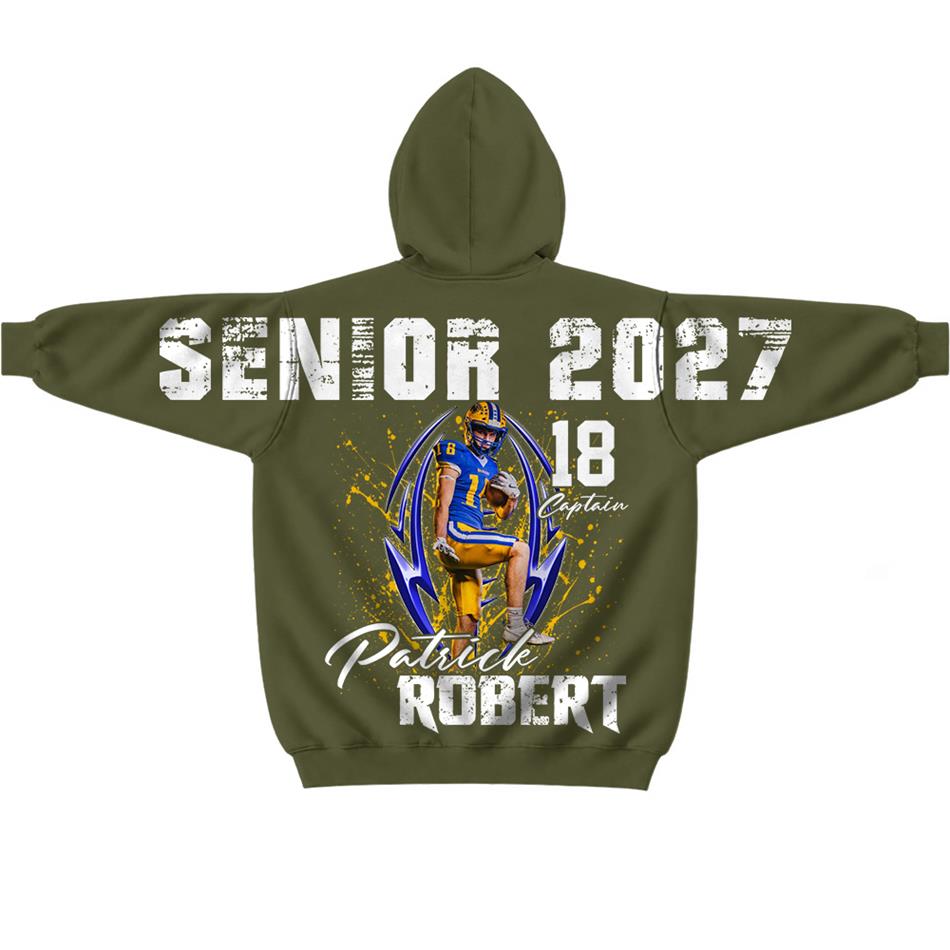 Custom Photo Senior Football Sleeve Print Sweater Hoodie For Mom Dad Family Gameday Shirt H2511 Trna