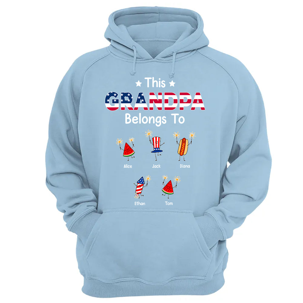 Personalized This Grandpa Belongs To Shirt, Custom Grandparents Shirt, Father's Day Gift, America 250th Anniversary Shirt, Patriotic Grandpa Tee 2026 Na02 TH23