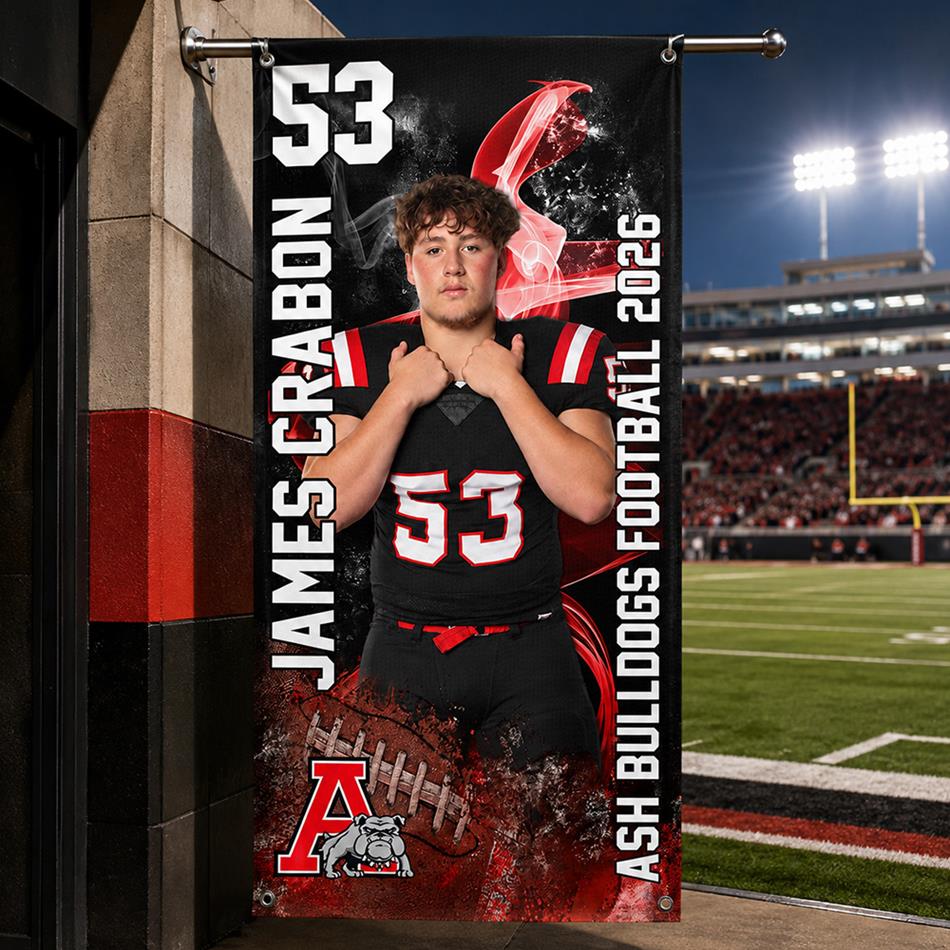 Custom American Football Senior Banner Gift For Football Gameday Football Lovers Banner H2511 Trna