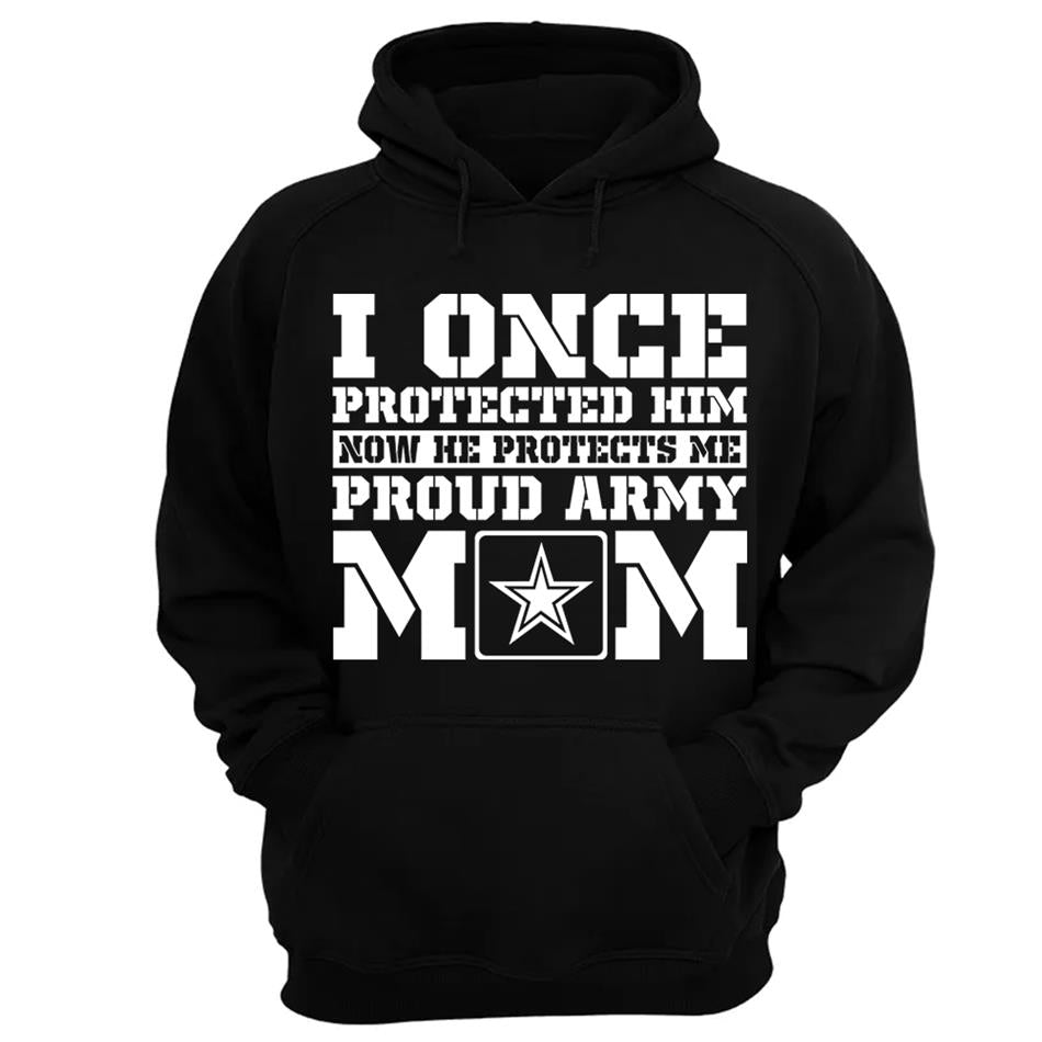 I Once Protected Him Now He Protects Me Proud Army Mom Custom Shirt For Proud Military Graduate Familes Shirt H2511 Trna