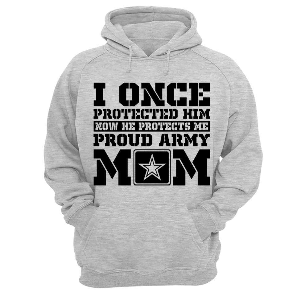 I Once Protected Him Now He Protects Me Proud Army Mom Custom Shirt For Proud Military Graduate Familes Shirt H2511 Trna