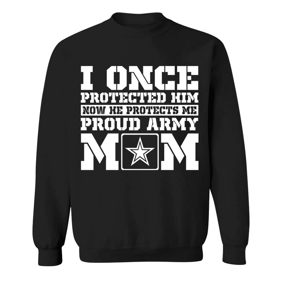 I Once Protected Him Now He Protects Me Proud Army Mom Custom Shirt For Proud Military Graduate Familes Shirt H2511 Trna
