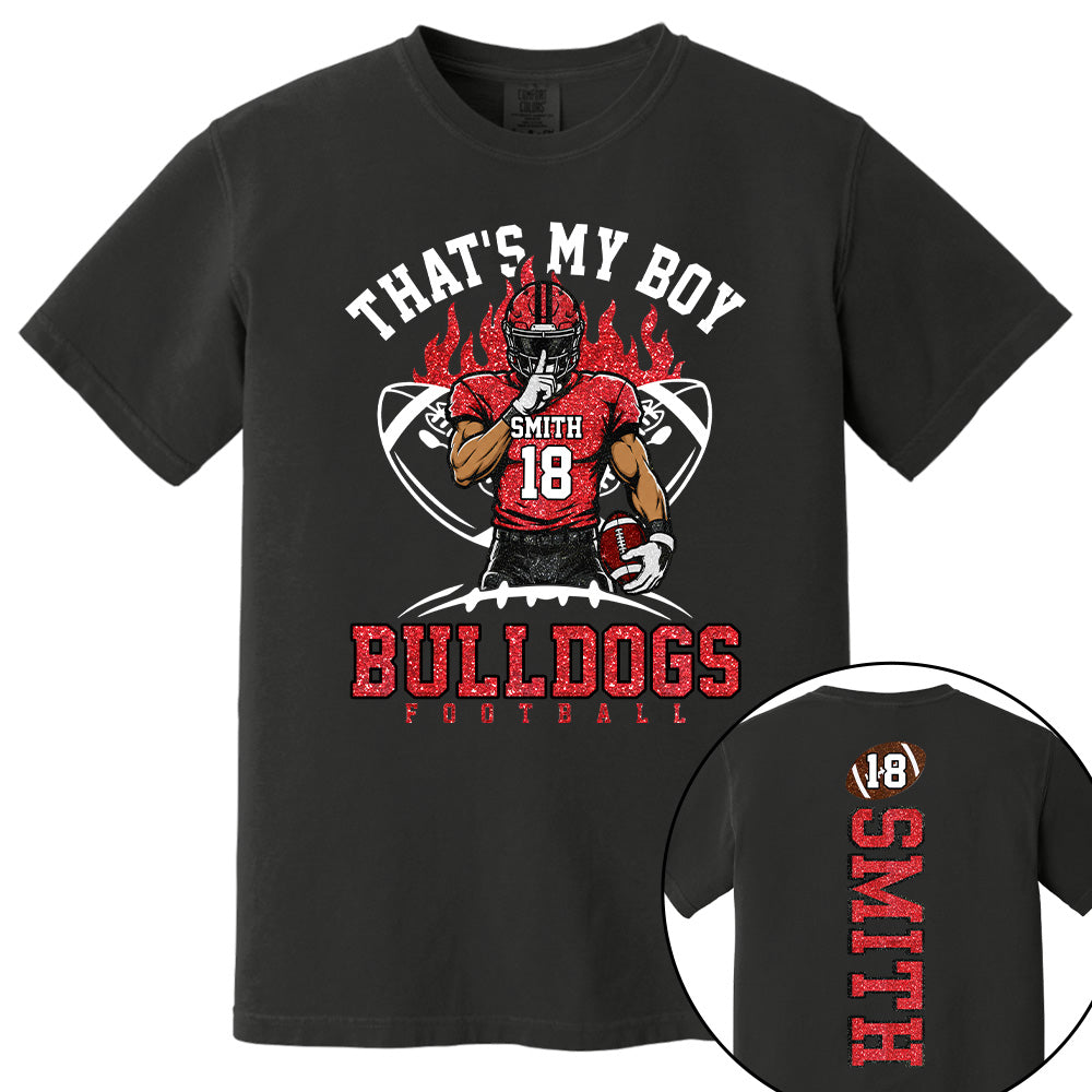That's My Boy Personalized Football Mom Shirt Custom Team Name & Player Number Shirt Vr2 Na02 T24