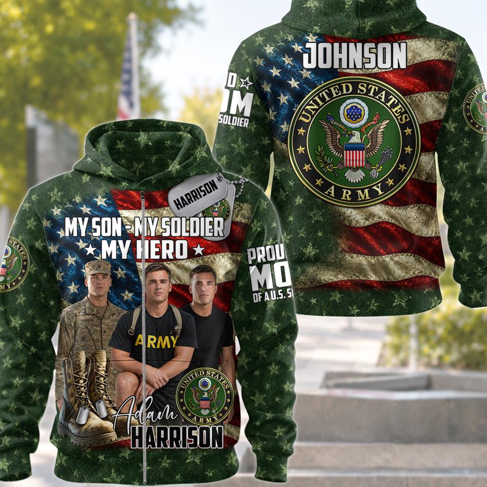 My Son My Soldier My Hero Proud Army Mom Custom All Over Print Shirt For Military Family Members H2511 Trna