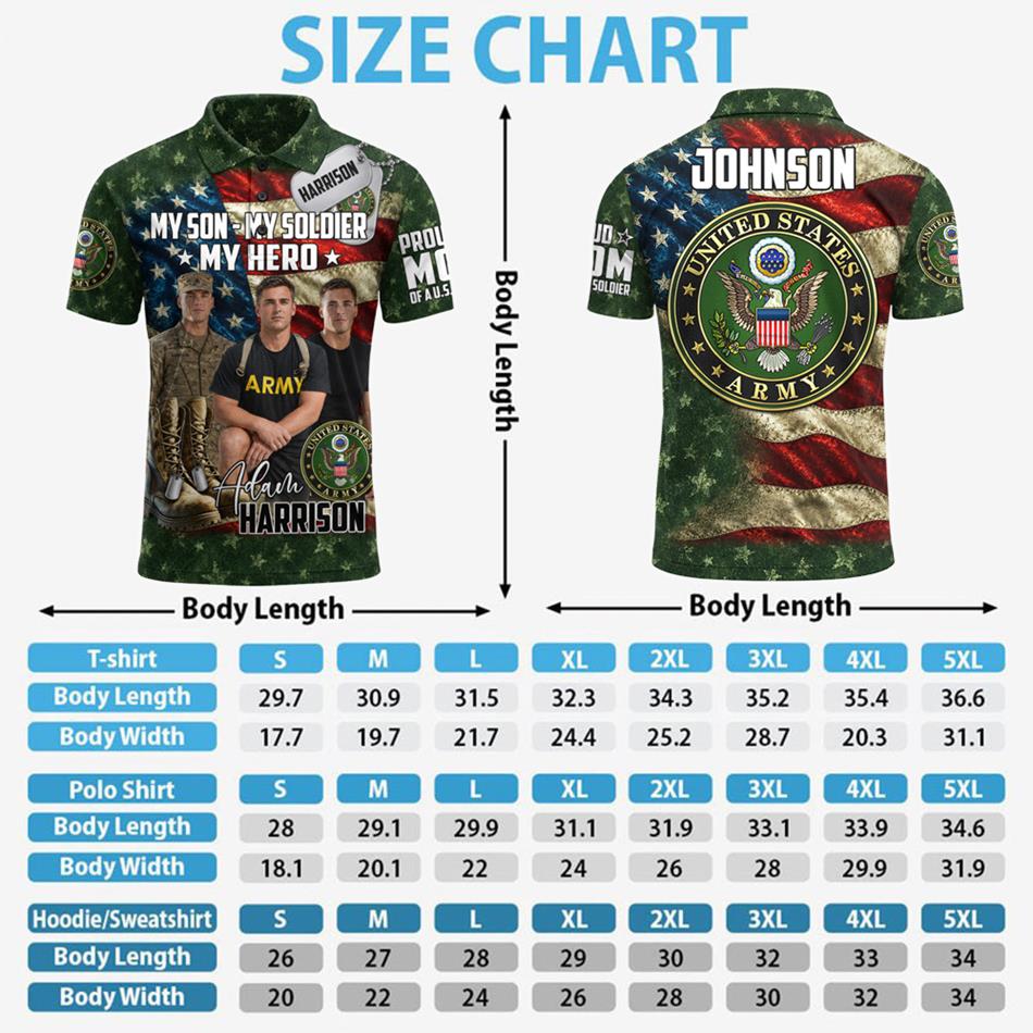 My Son My Soldier My Hero Proud Army Mom Custom All Over Print Shirt For Military Family Members H2511 Trna