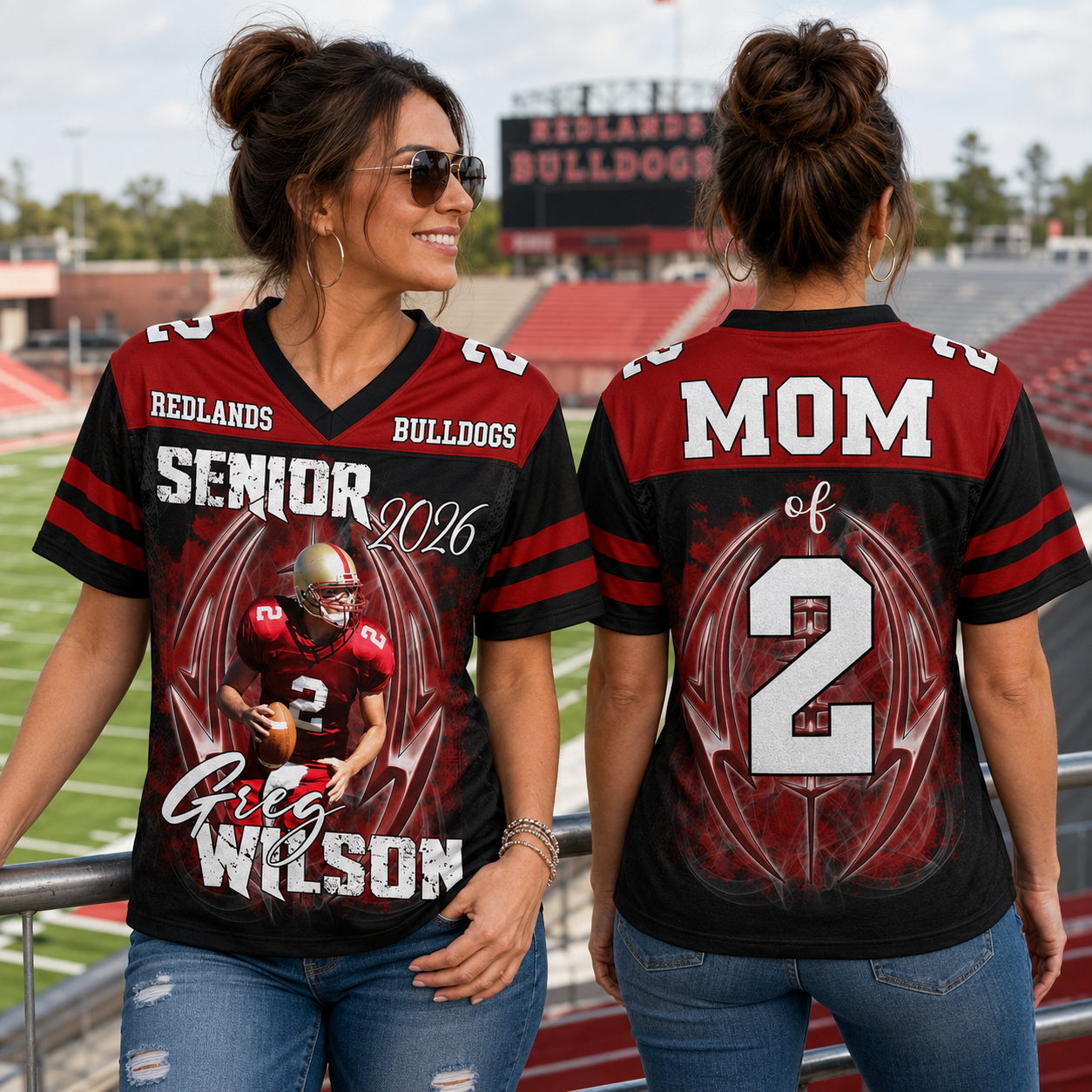 Custom Photo Football Jersey Shirt For Football Family Game Day Shirt H2511