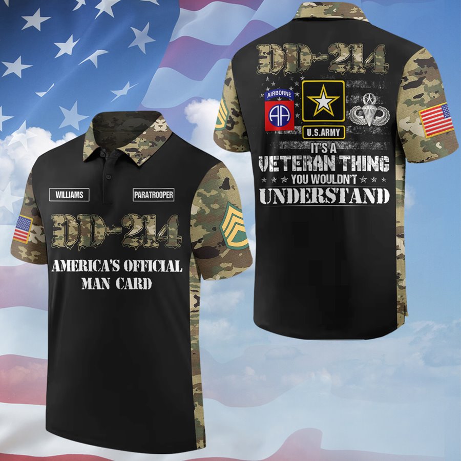 DD-214 Ameria's Official Man Card It's A Veteran Thing You Wouldn't Understand Custom All Over Print Shirt Gift For Veteran H2511 Trna