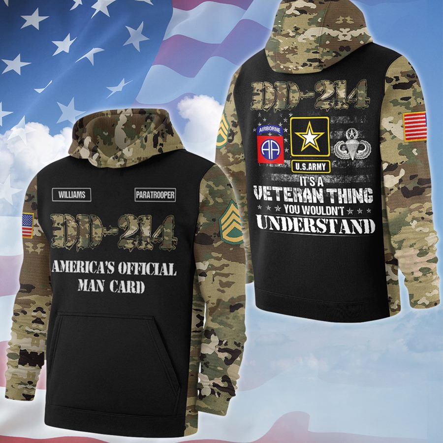 DD-214 Ameria's Official Man Card It's A Veteran Thing You Wouldn't Understand Custom All Over Print Shirt Gift For Veteran H2511 Trna