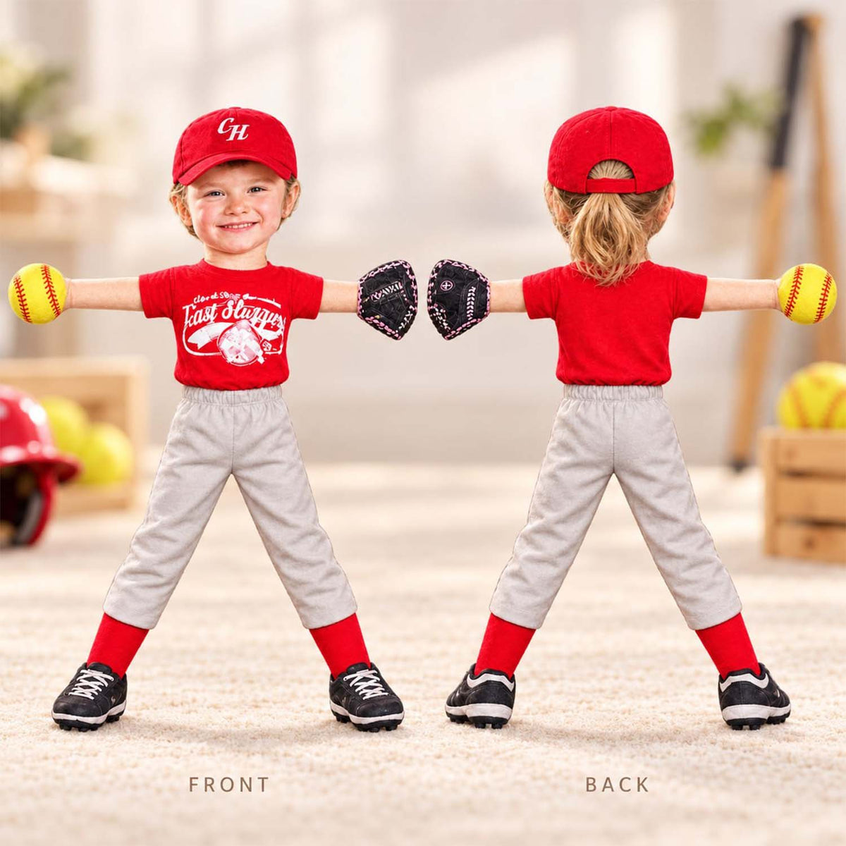 Personalized Softball Squishy Toy Poseable Plush Doll, Funny Gift For Sport Lovers NA04 Pt99 DH09