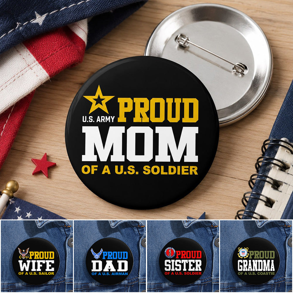 Proud Mom Of A US Soldier Pin Buttons For Proud Army Mom Dad Family Graduation Date Accessories H2511 Trna