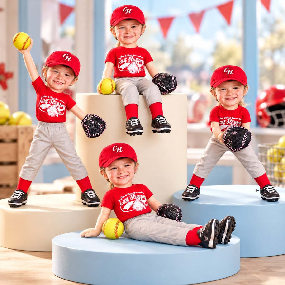 Personalized Softball Squishy Toy Poseable Plush Doll, Funny Gift For Sport Lovers NA04 Pt99 DH09