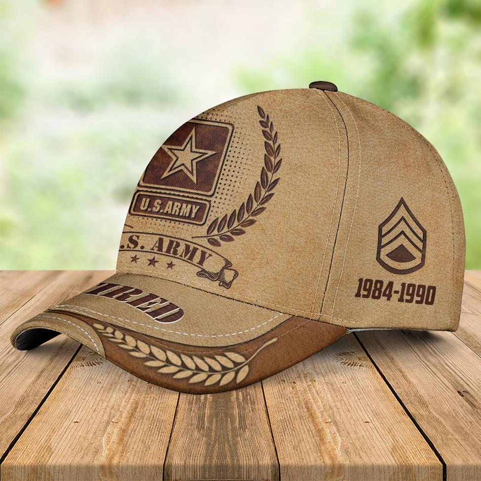 Personalized Vintage Cap for Veteran with All Branches Of Services Rank - United States Military Gift H2511 Trna
