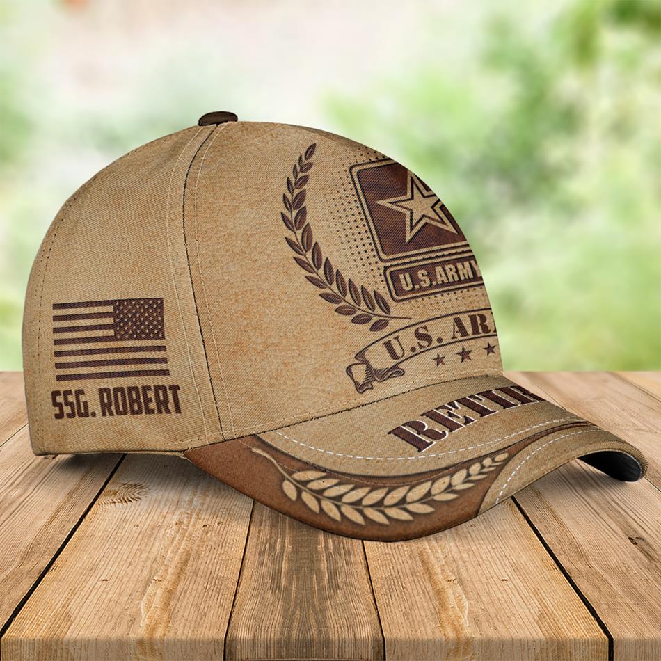 Personalized Vintage Cap for Veteran with All Branches Of Services Rank - United States Military Gift H2511 Trna