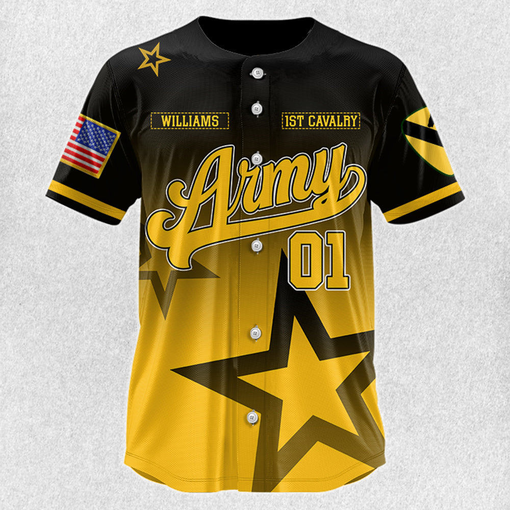Custom Division All Branches Baseball Jersey Gift For US Military Soldier Veteran H2511