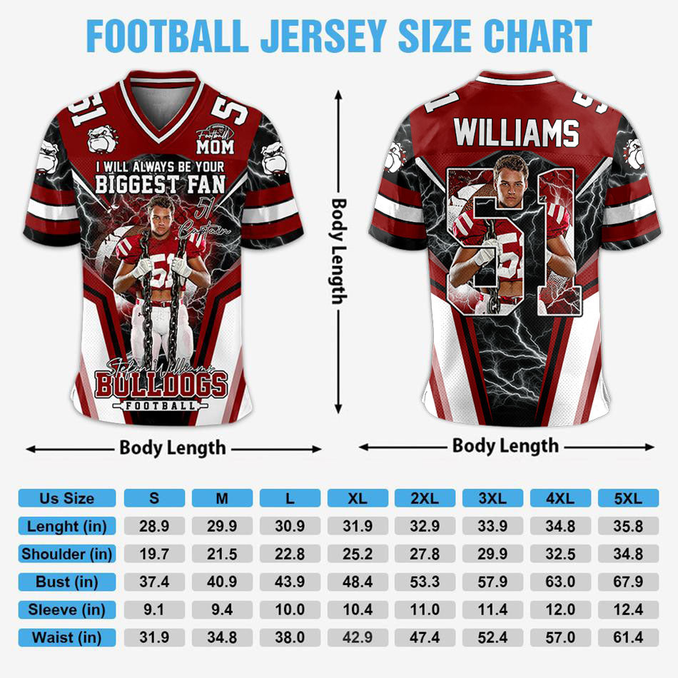 I Will Always Be Your Biggest Fan Vr2 Football Mom Personalized All Over Print Football Jersey For Football Mom Grandma Sport Family H2511