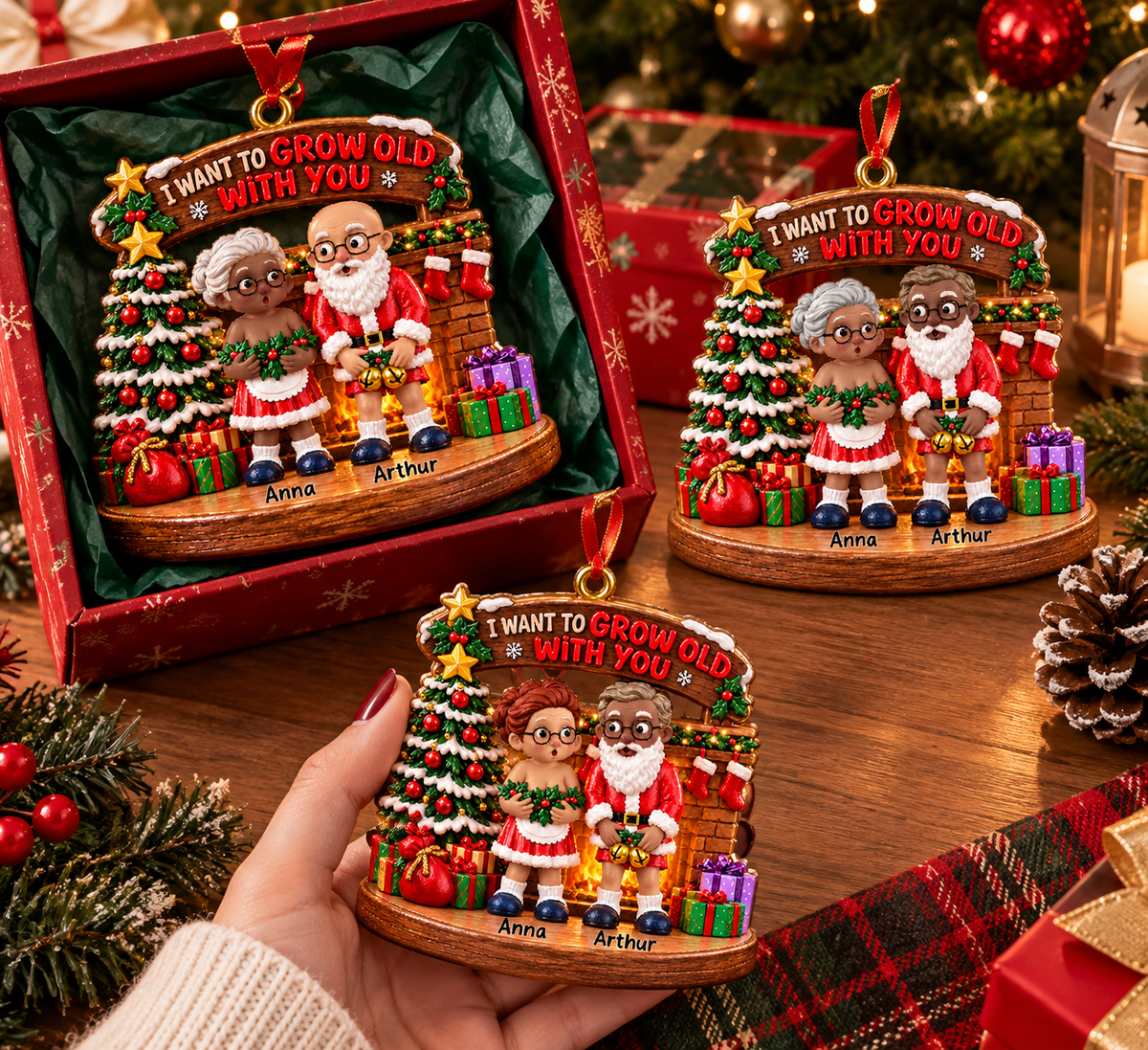 I Want To Grow Old With You - Personalized Couple Ornament New VH01