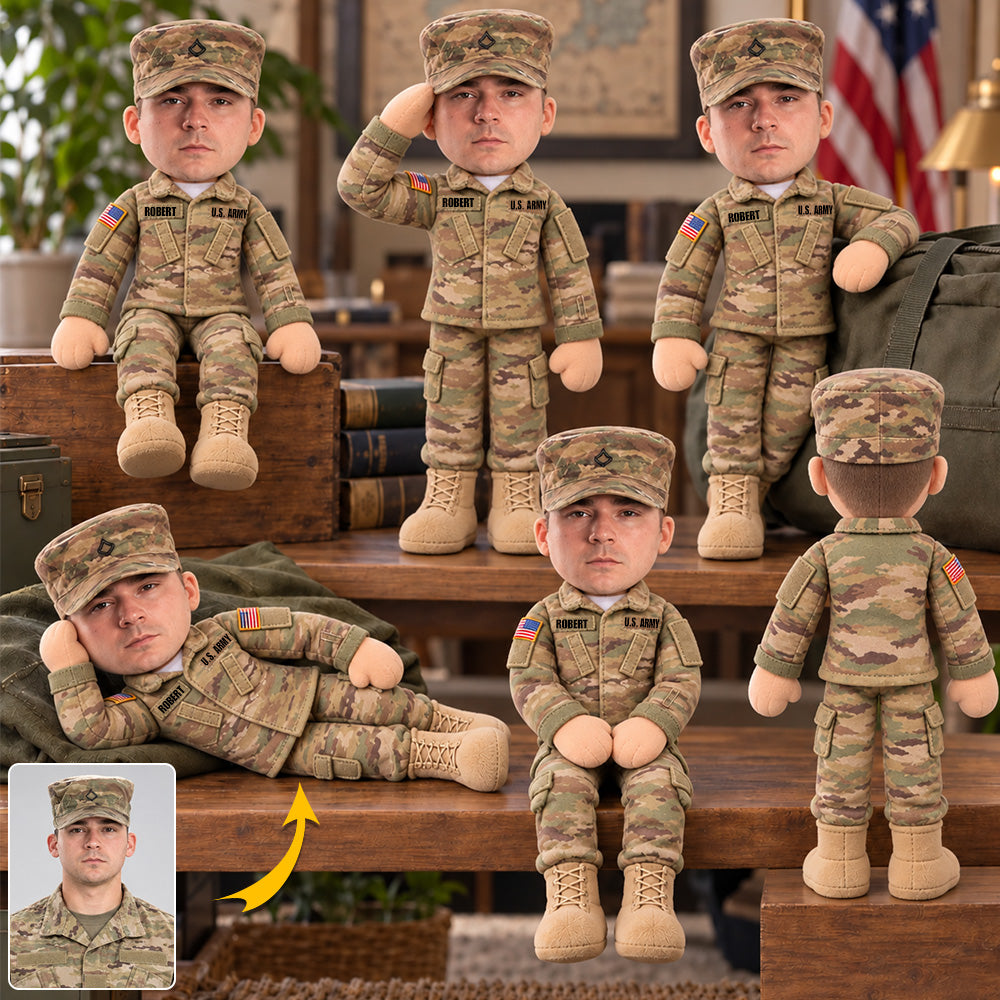 Custom Any Photo - Personalized Veteran Posable Plush Doll H2511 Trna KL07