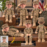 Custom Any Photo - Personalized Veteran Posable Plush Doll H2511 Trna KL07
