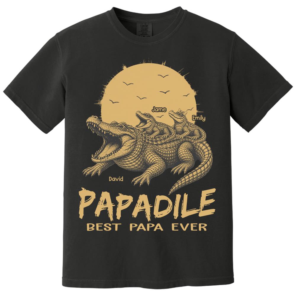 Custom Papadile Crocodile Papa Shirt, Alligator Dad Gift L0411 Hv01