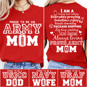 Proud To Be An Army Mom Custom Shirt For US Military Mom Dad Family Members H2511 Trna