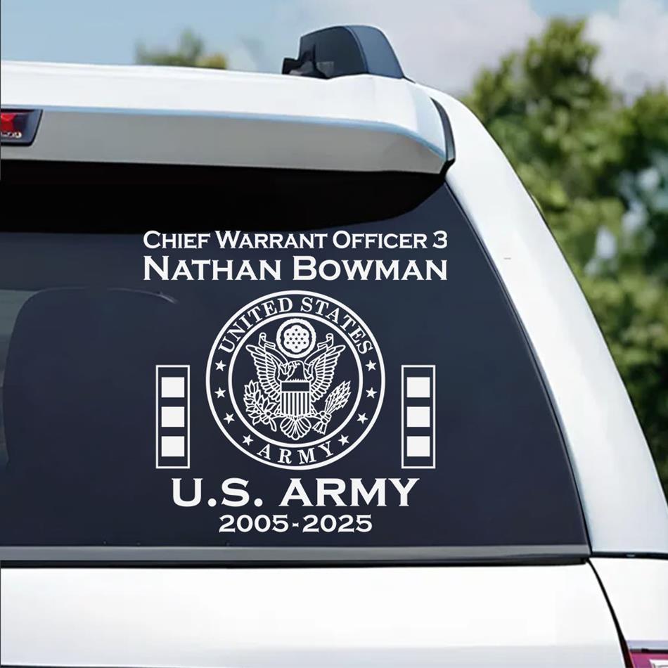 Custom All Branches of Services Military Car Decal For Military Veteran Military Retired Gift H2511 Trna