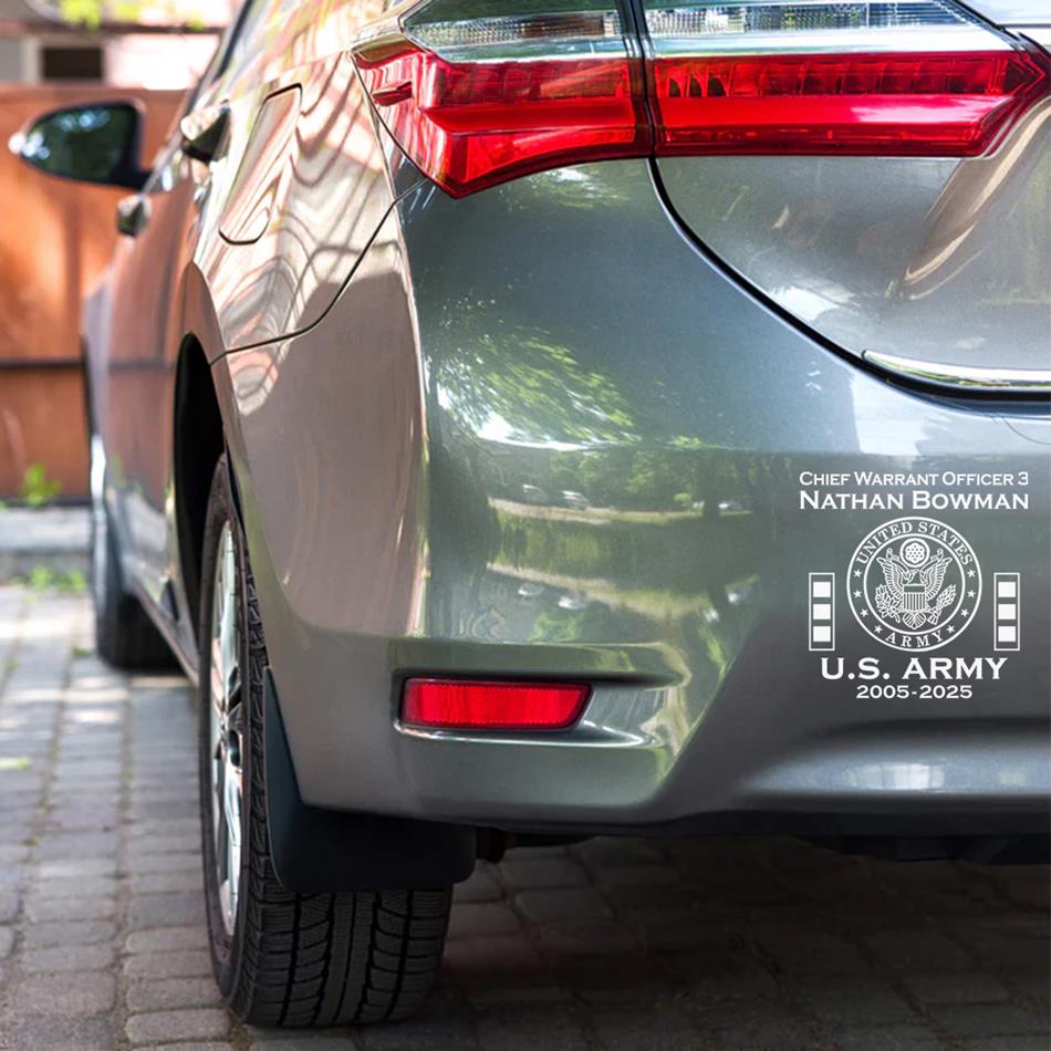 Custom All Branches of Services Military Car Decal For Military Veteran Military Retired Gift H2511 Trna