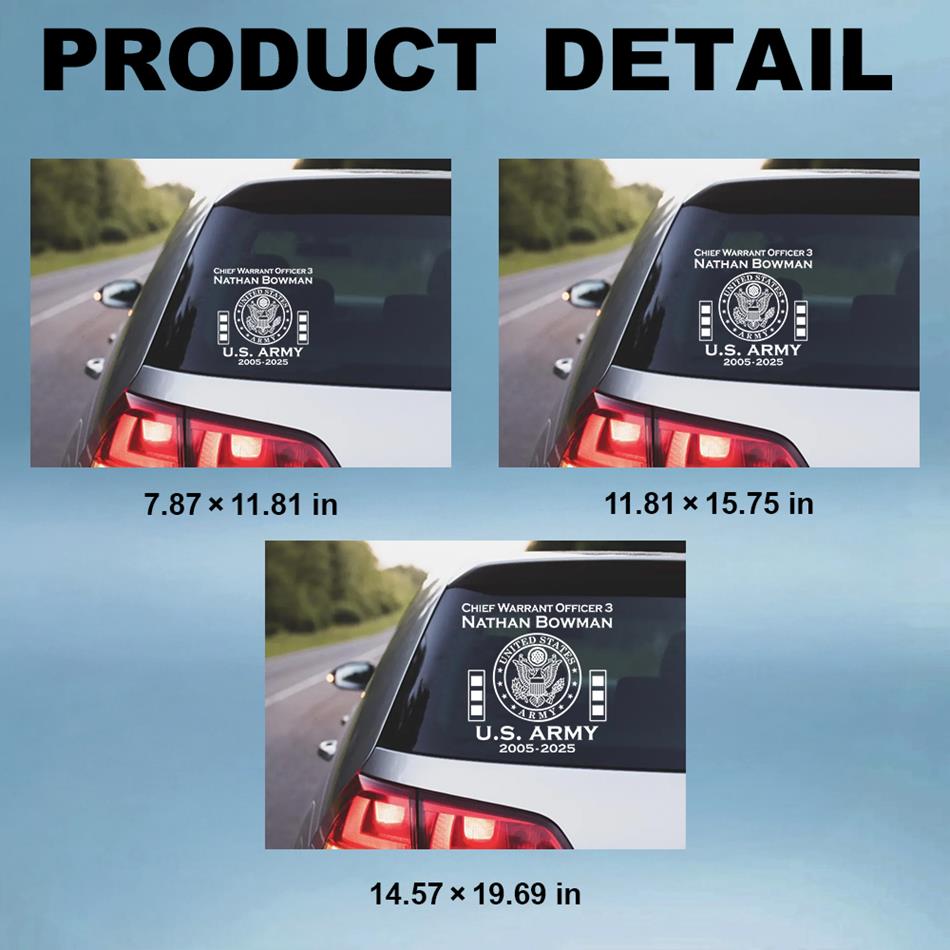 Custom All Branches of Services Military Car Decal For Military Veteran Military Retired Gift H2511 Trna
