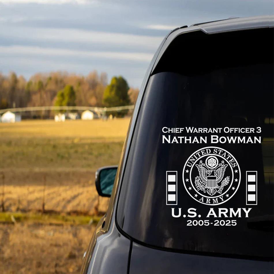 Custom All Branches of Services Military Car Decal For Military Veteran Military Retired Gift H2511 Trna