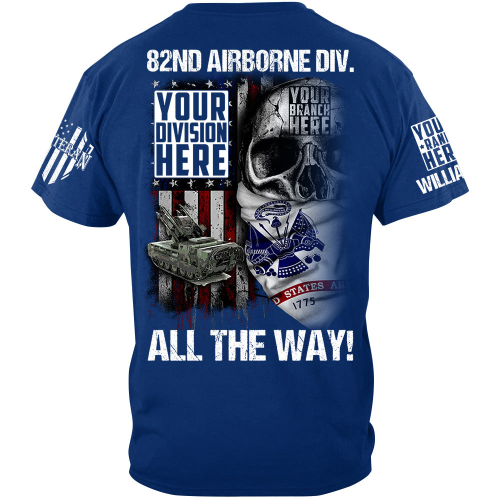 US Veteran Custom All Branches Of Service Division Logo Skull Shirt For Veteran H2511