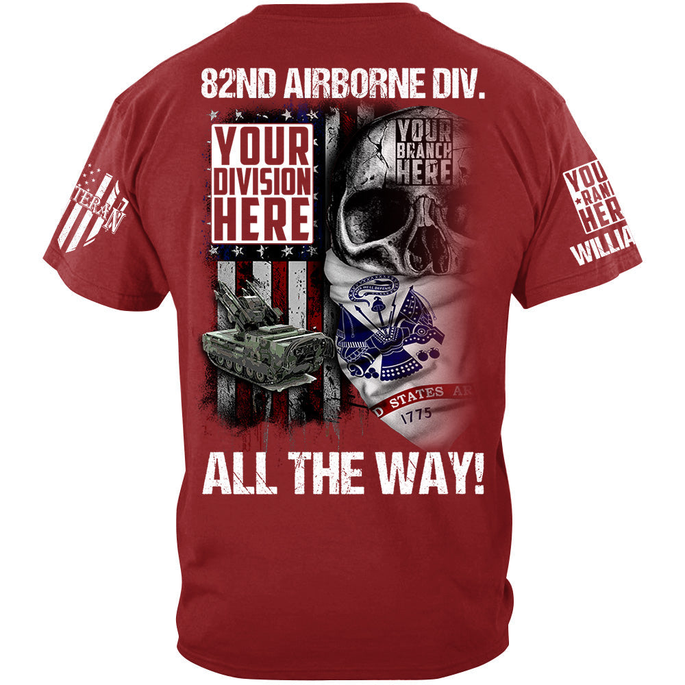 US Veteran Custom All Branches Of Service Division Logo Skull Shirt For Veteran H2511