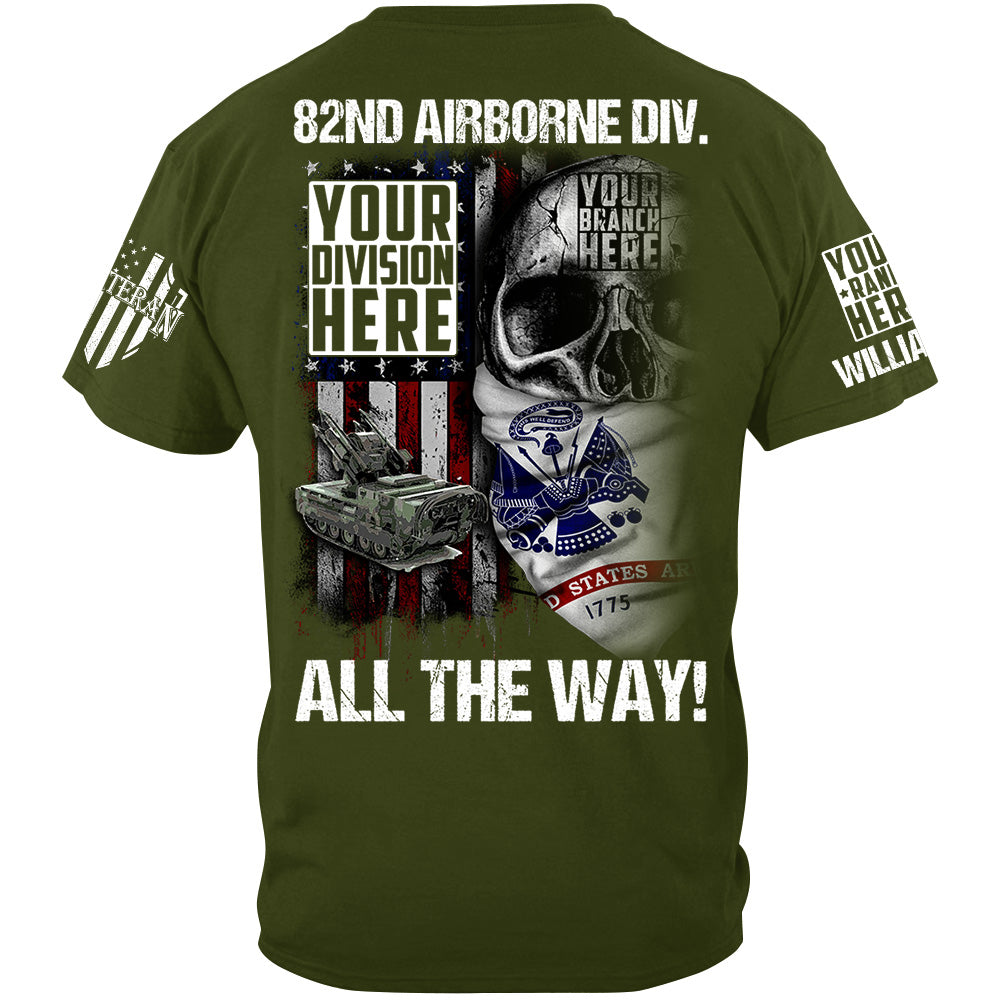 US Veteran Custom All Branches Of Service Division Logo Skull Shirt For Veteran H2511