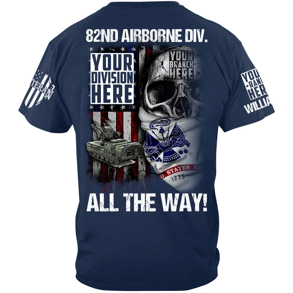 US Veteran Custom All Branches Of Service Division Logo Skull Shirt For Veteran H2511