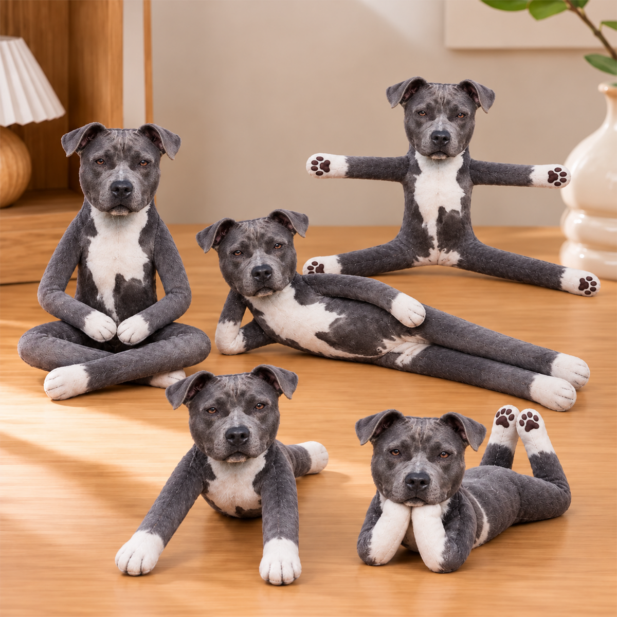 Personalized Pit Bull Photo Pet Squishy Toy Poseable Plush Doll, Funny Gift For Dog Mom, Dad, Pet Lover T1807 T24 TL06