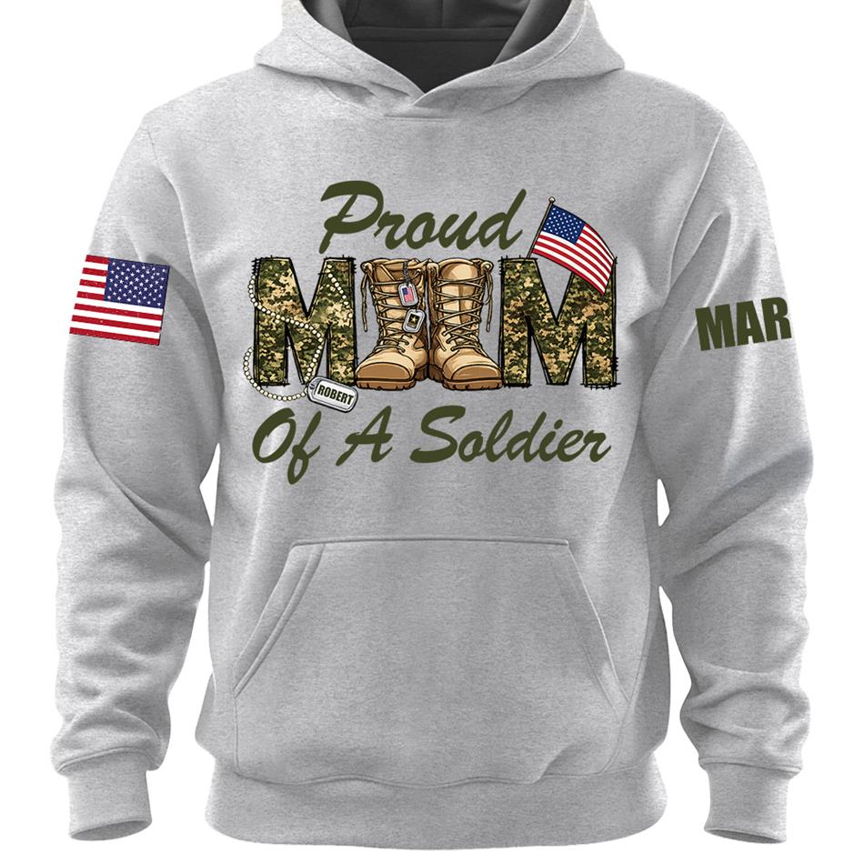 Proud Mom Of A Soldier Camouflage Combat Boots Custom Shirt For Proud Mom Dad Military Family Shirt H2511 Trna
