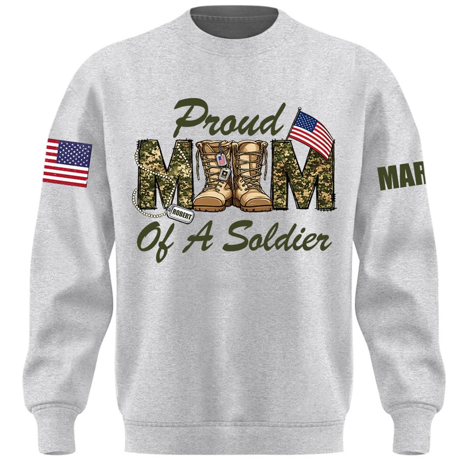 Proud Mom Of A Soldier Camouflage Combat Boots Custom Shirt For Proud Mom Dad Military Family Shirt H2511 Trna