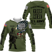 Personalized All Over Print Shirt For Military Veteran Custom Special Forces Logo Hoodie Zip Hoodie For Veteran Dad Grandpa H2511