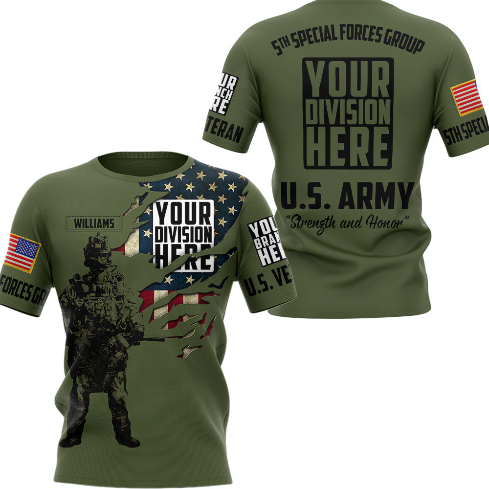 Personalized All Over Print Shirt For Military Veteran Custom Special Forces Logo Hoodie Zip Hoodie For Veteran Dad Grandpa H2511